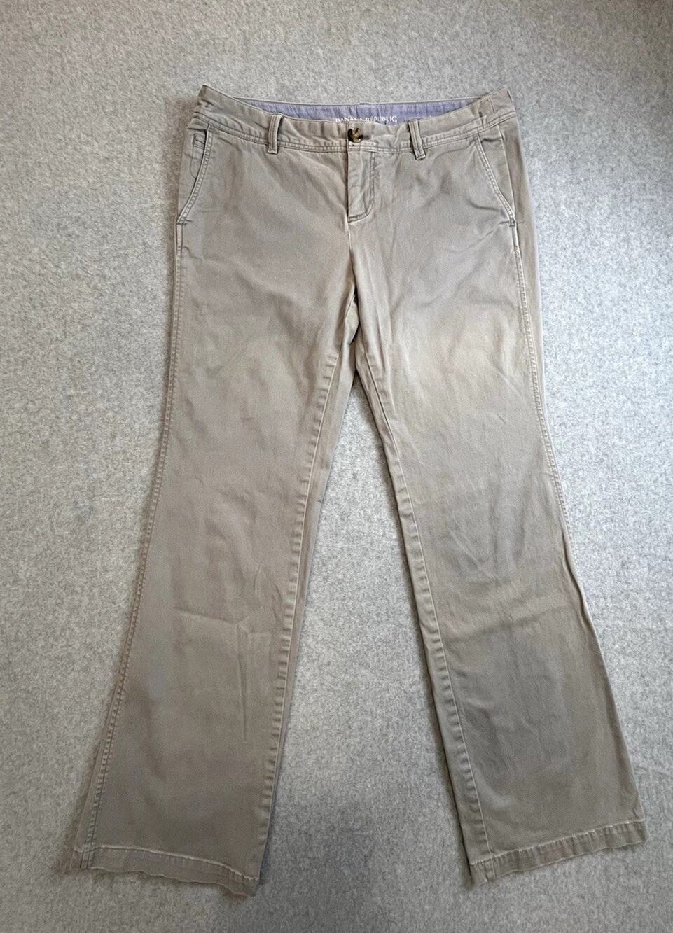 Banana Republic womens gray chino pants cotton stretch twill pockets Sz 10